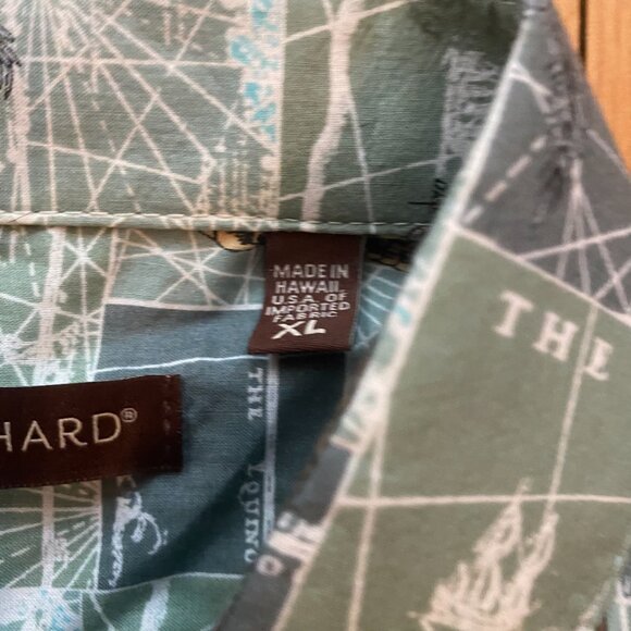 Tori Richard Men's Hawaiian Button Down Shirt Turtle Palm Tree Print Size XL H13 - Picture 5 of 5